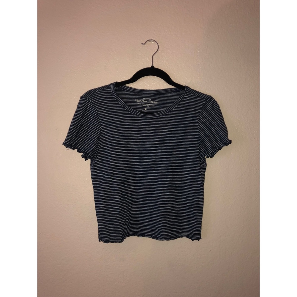 Striped Blue Crop Top